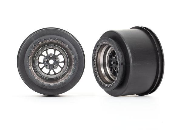 Traxxas 9473A Wheels, Weld Satin Black Chrome (Rear) (2) - Excel RC