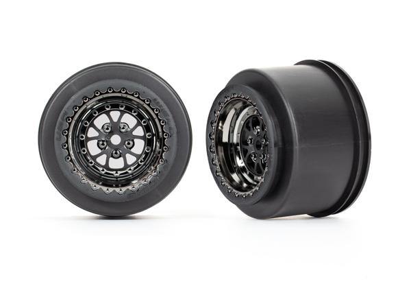 Traxxas 9473X Wheels, Weld Black Chrome (Rear) (2) - Excel RC