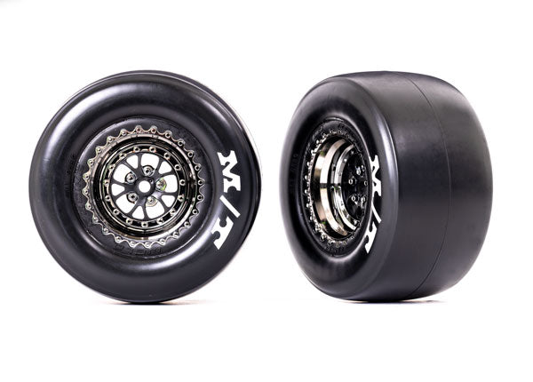Traxxas Tire and Wheels Weld Chrome and Black Smoke Tires (2) 9476X