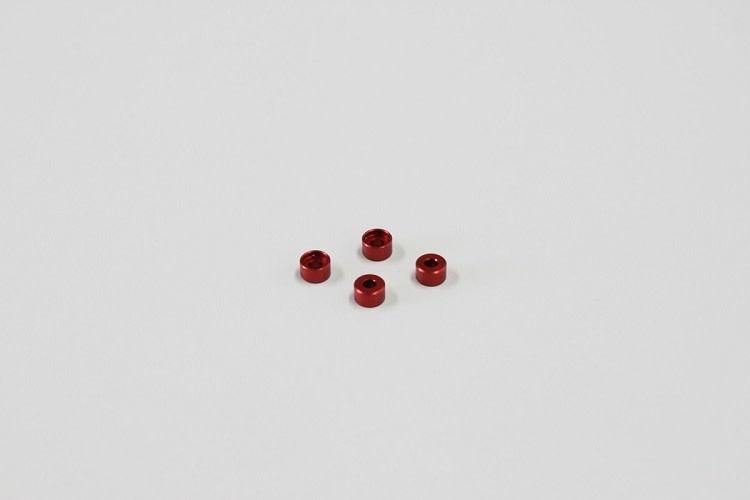 Kyosho Mini-Z (MZW418-30) Al Friction Mount Collar 3.0mm Red 4pcs - Excel RC
