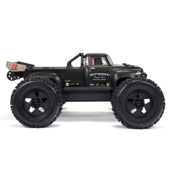 Arrma NOTORIOUS 6S 4WD BLX 1/8 Stunt Truck RTR Black - Excel RC