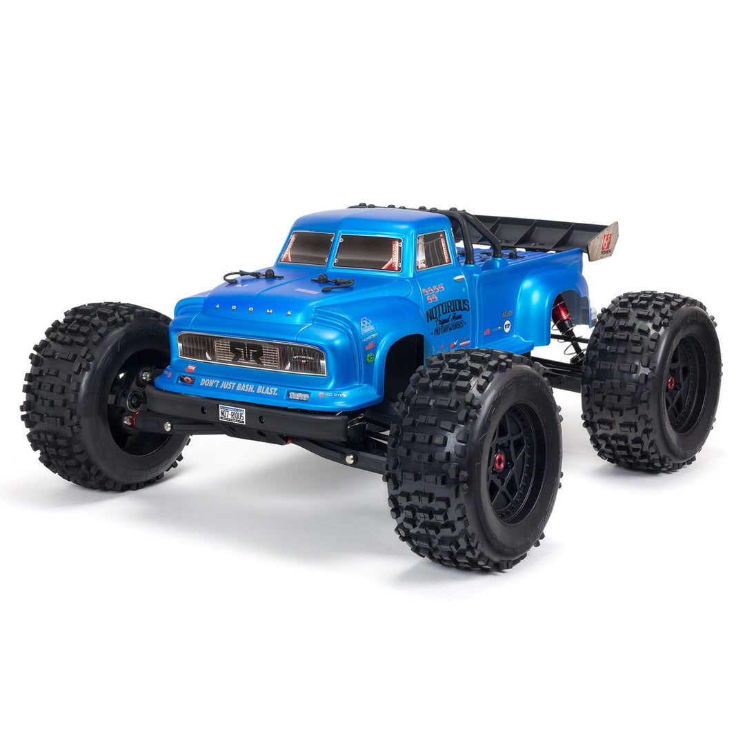Arrma NOTORIOUS 6S 4WD BLX 1/8 Stunt Truck RTR Blue ARA8611V5T2 - Excel RC