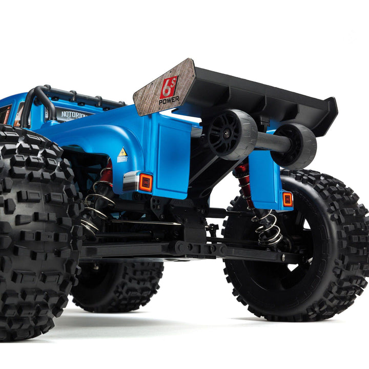 Arrma NOTORIOUS 6S 4WD BLX 1/8 Stunt Truck RTR Blue ARA8611V5T2 - Excel RC