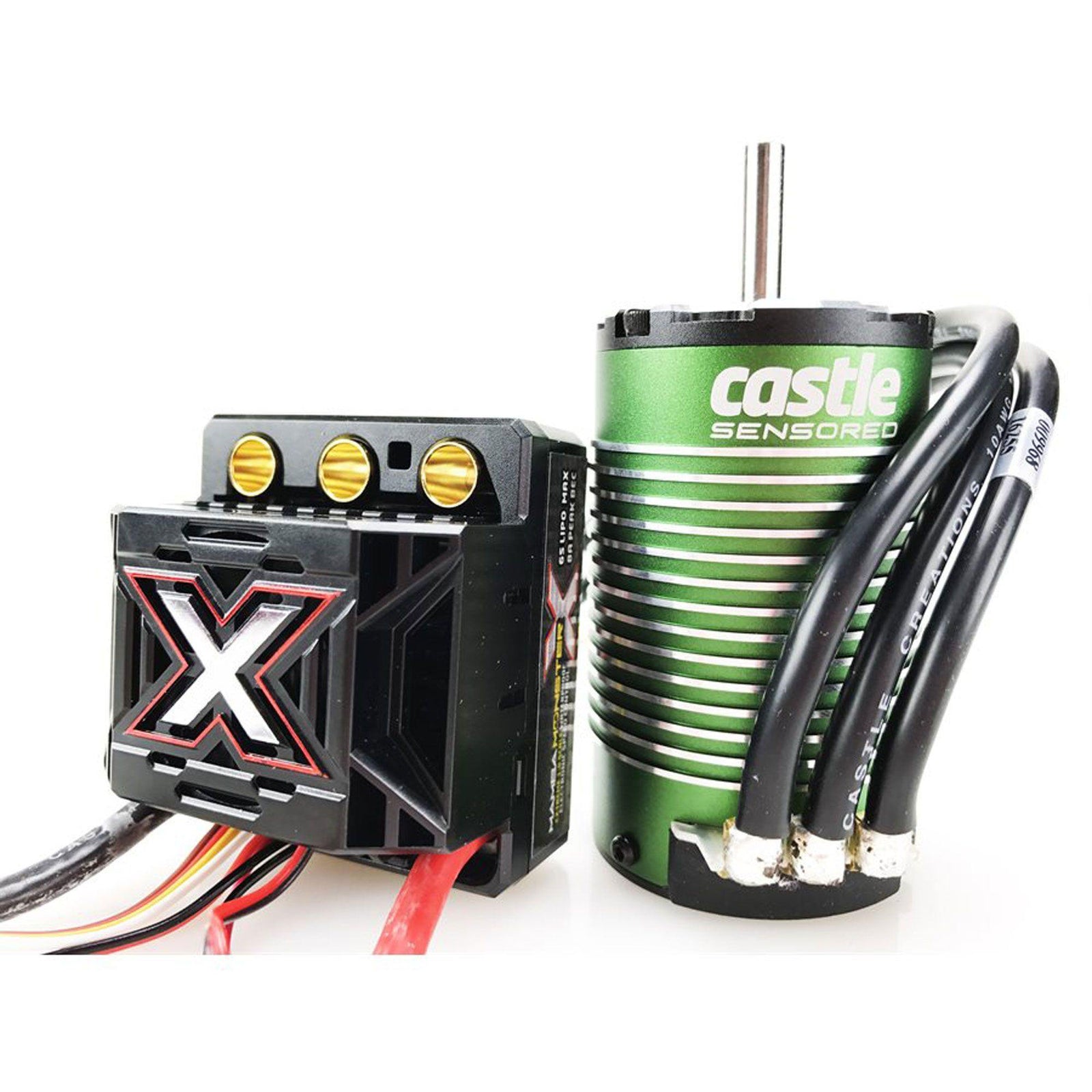 Castle Creations 1/8 Mamba Monster X ESC/1512-1800KV Sensored Brushless Motor Combo: 6.5mm Bullet CSE010014505 - Excel RC