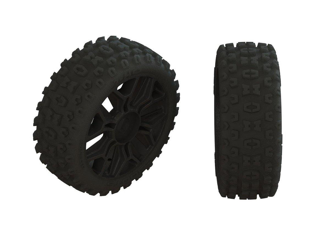 Arrma Dboots '2HO' Tire Set Glued Gun Metal (2) ARA550088 - Excel RC
