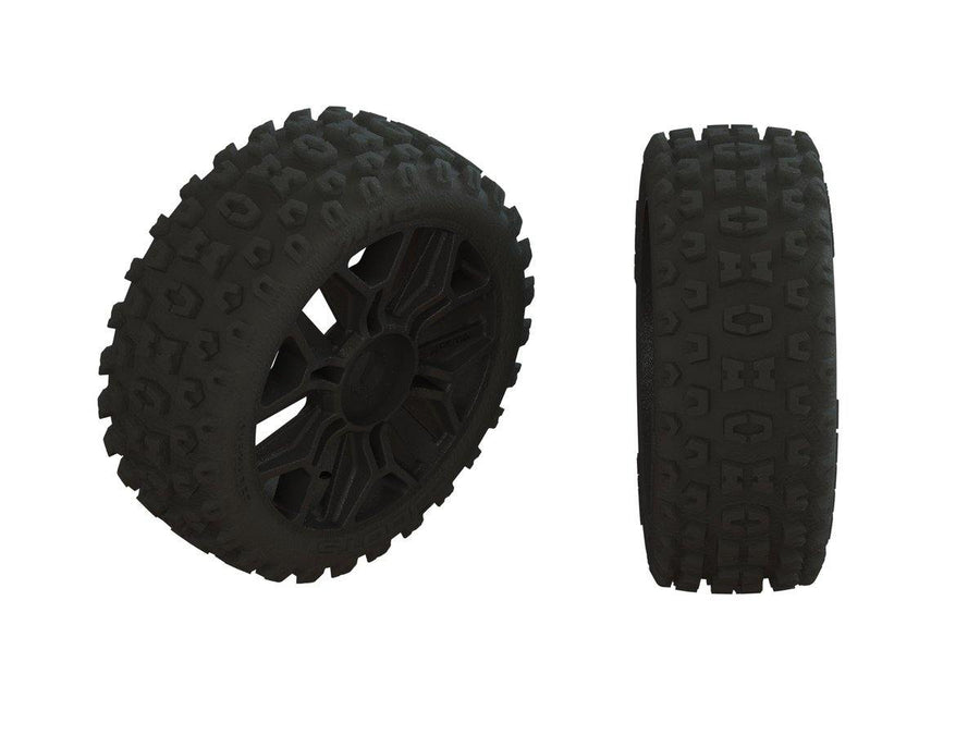 Arrma Dboots '2HO' Tire Set Glued Gun Metal (2) ARA550088 - Excel RC