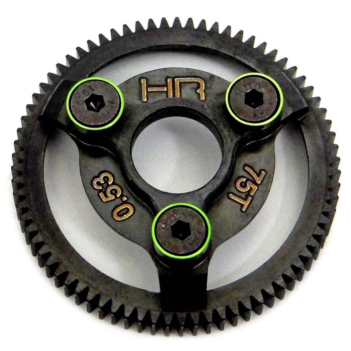 Hot Racing HRASTE875 Traxxas Hardened Steel 48p Spur Gear 75t, Green - Excel RC