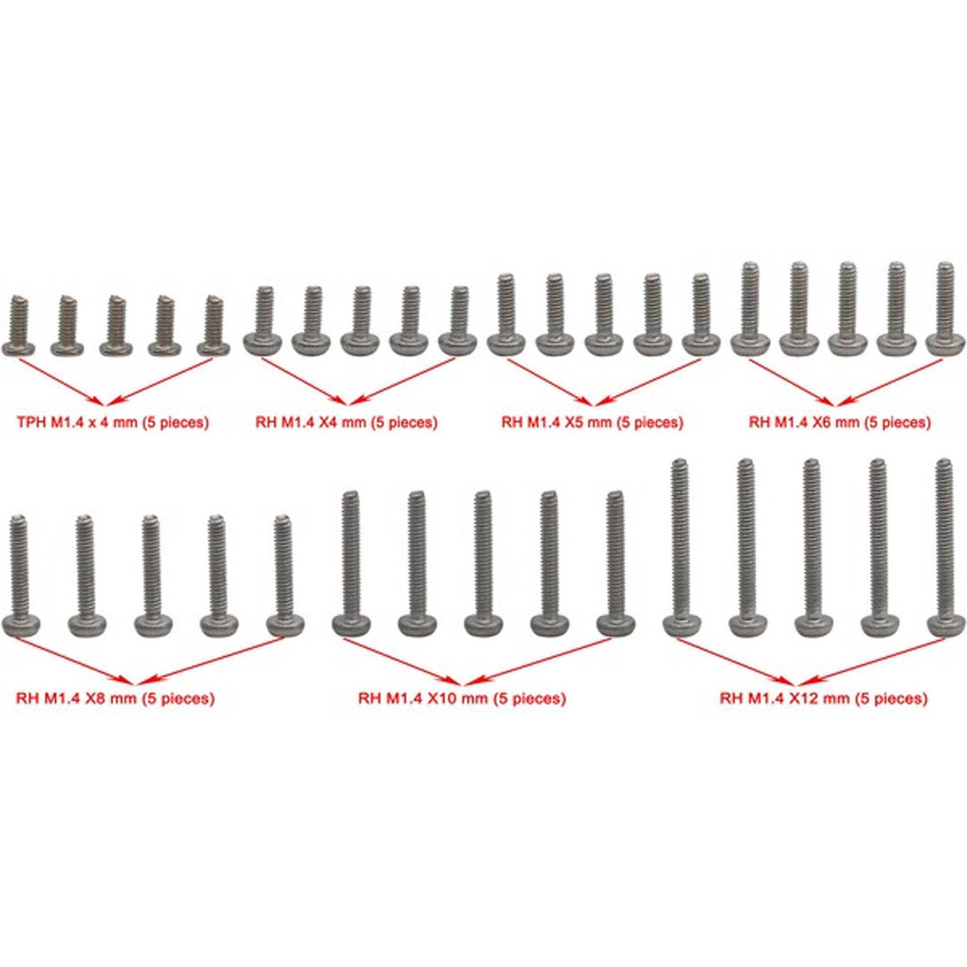Hot Racing M1.4 Round head screw set 35 pieces SCX 24 - Excel RC