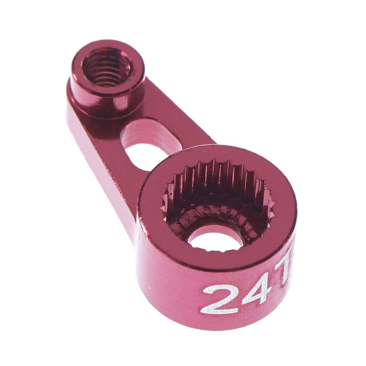 Hot Racing Aluminum Servo Horn 24T 1/16 Traxxas Red HRAVXS24SH02 - Excel RC