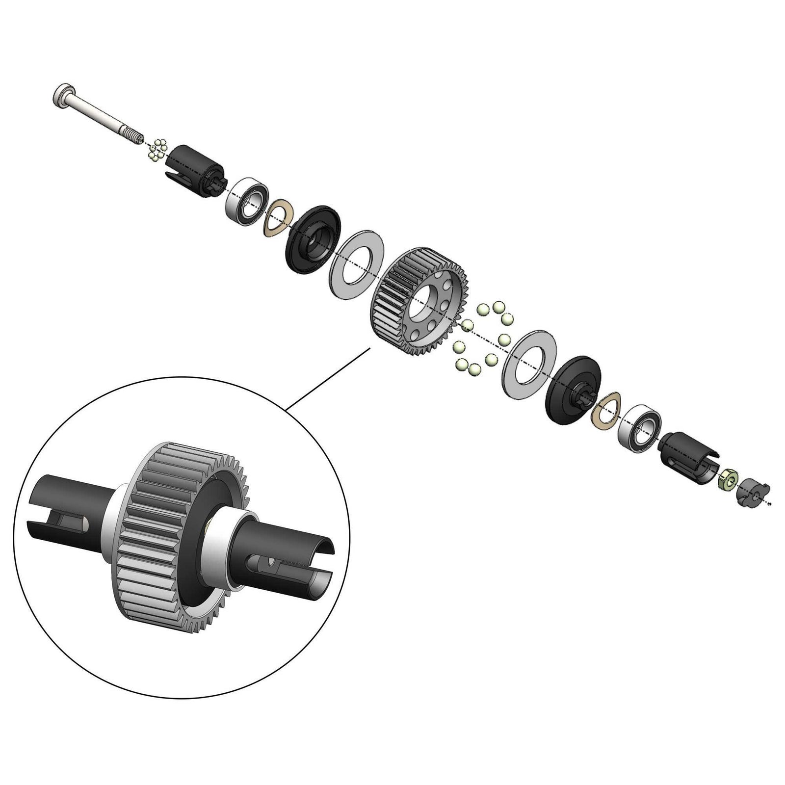 MIP #20090 - Ball Diff Kit, Losi Mini-T/B 2.0 Series - Excel RC