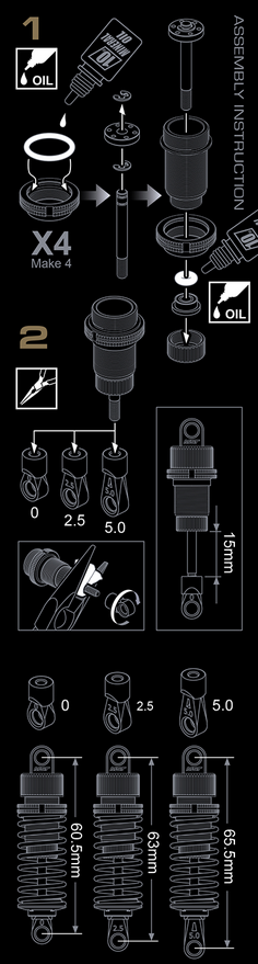 MST TR60 Aluminum Damper Set (Red) (4) MXS-820121R