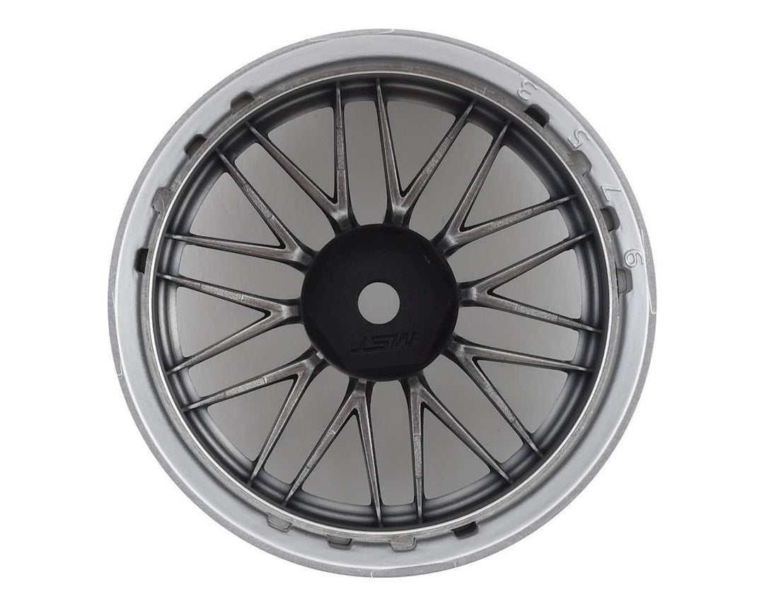 MST MXS-832102FS LM Wheel Set (Flat Silver) (4) (Offset Changeable) w/12mm Hex - Excel RC