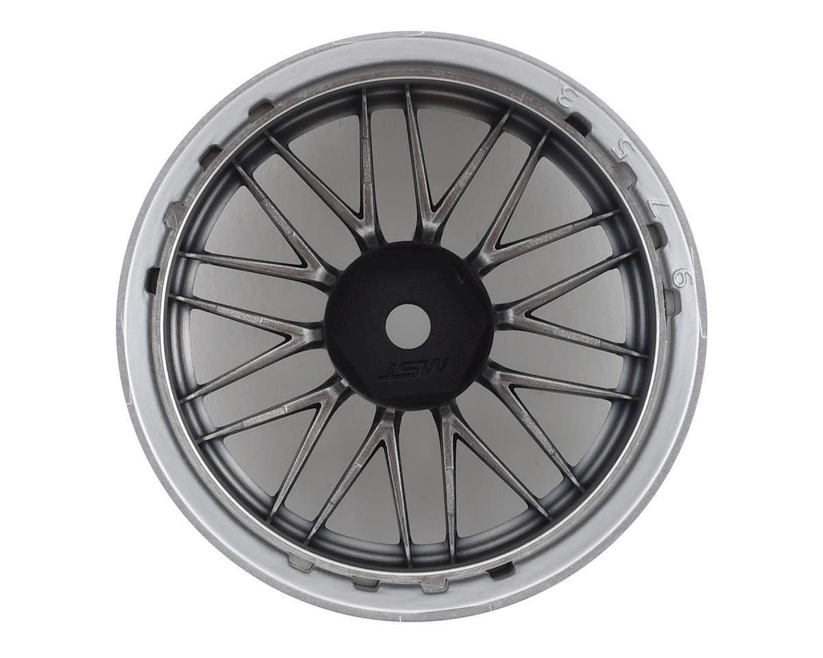 MST MXS-832102FS LM Wheel Set (Flat Silver) (4) (Offset Changeable) w/12mm Hex - Excel RC