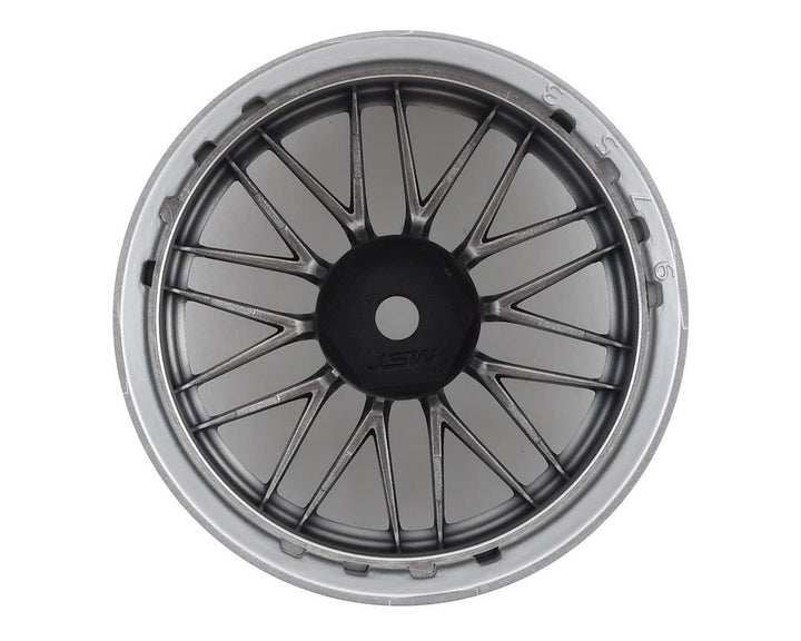 MST MXS-832102FS LM Wheel Set (Flat Silver) (4) (Offset Changeable) w/12mm Hex - Excel RC