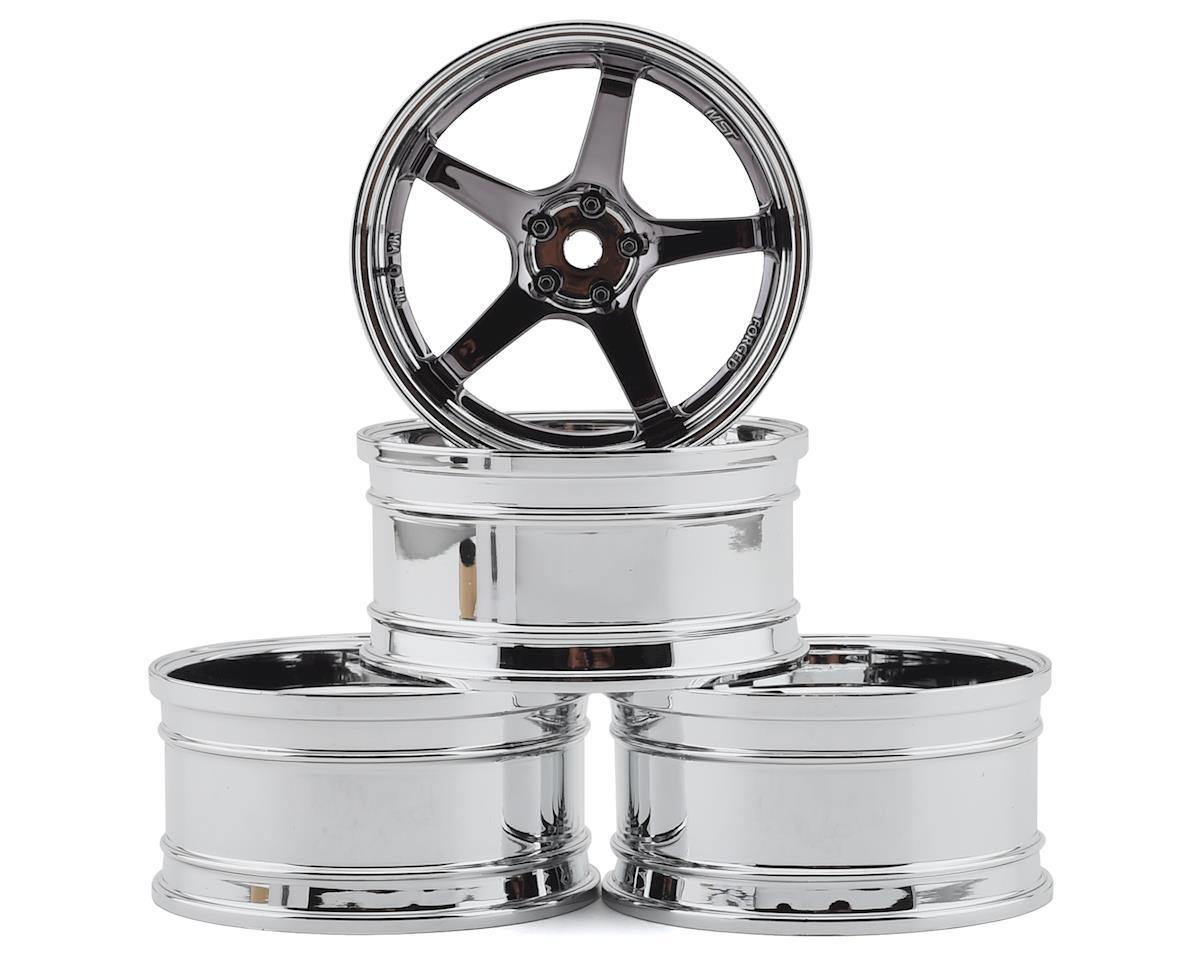 MST MXS-832109SBK GT Wheel Set (Chrome/Black Chrome) (4) (Offset Changeable) - Excel RC