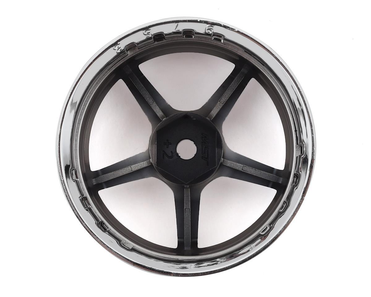 MST MXS-832109SBK GT Wheel Set (Chrome/Black Chrome) (4) (Offset Changeable) - Excel RC