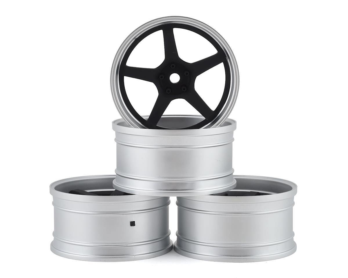 MST MXS-832110FBK GT Wheel Set (Matte Silver/Black) (4) (Offset Changeable) - Excel RC