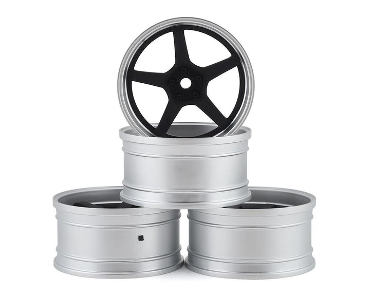 MST MXS-832110FBK GT Wheel Set (Matte Silver/Black) (4) (Offset Changeable) - Excel RC