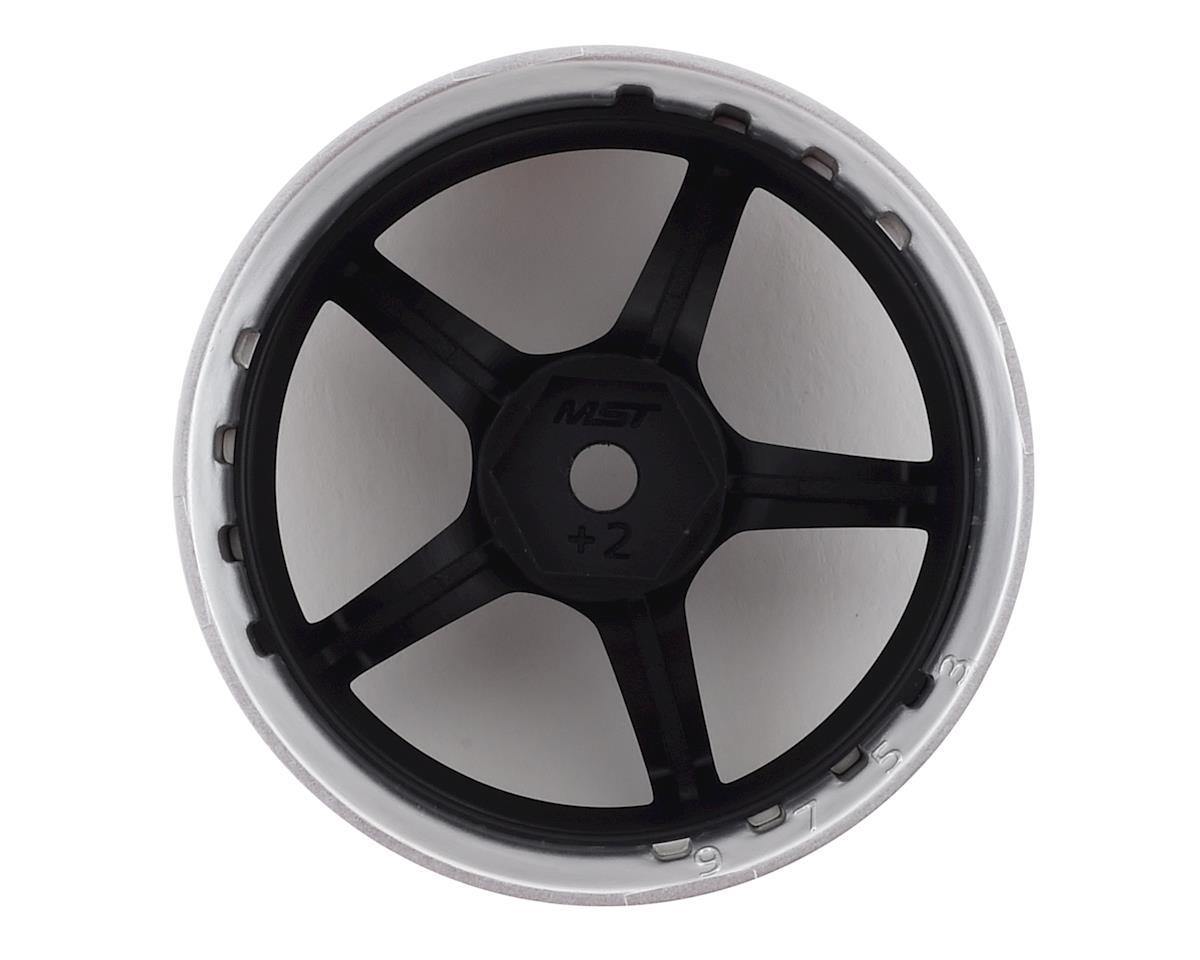 MST MXS-832110FBK GT Wheel Set (Matte Silver/Black) (4) (Offset Changeable) - Excel RC