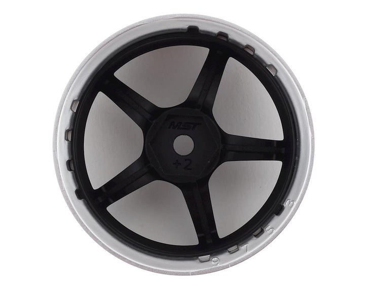 MST MXS-832110FBK GT Wheel Set (Matte Silver/Black) (4) (Offset Changeable) - Excel RC