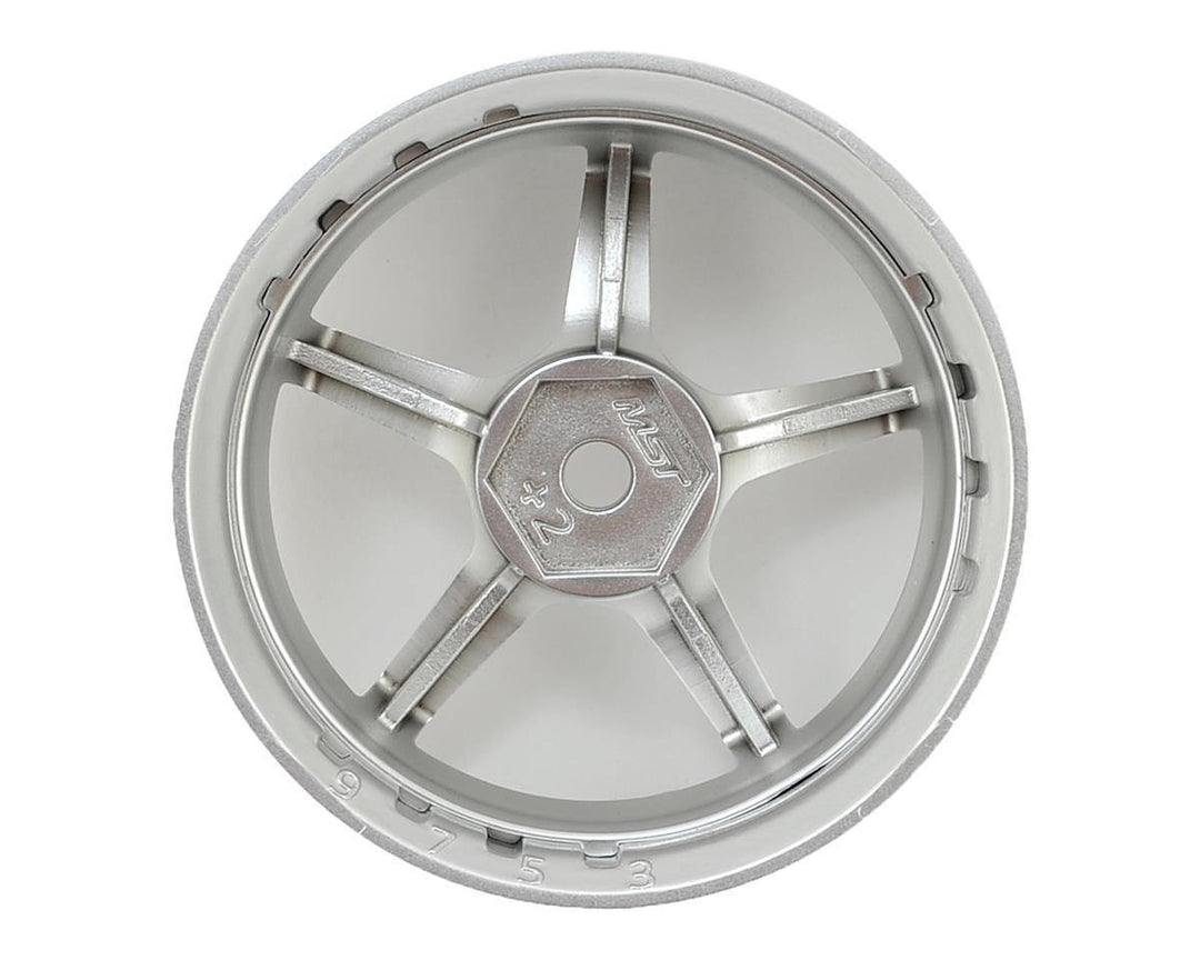 MST MXS-832110FS GT Wheel Set (Matte Silver/Matte Silver) (4) (Offset Changeable) - Excel RC
