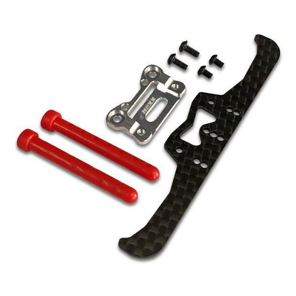 Nexx Racing Aluminum Interchangeable Mount Lexan Pancar Body Carbon Front Bumper (SILVER) NX-215 - Excel RC