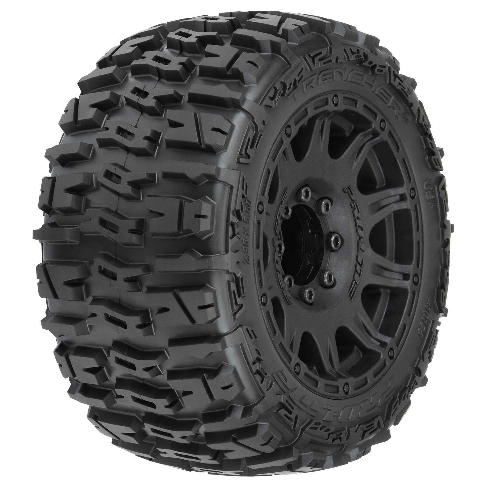 Pro-Line Trencher LP 3.8" Mounted Raid 8x32 Wheels, 17mm F/R (2) PRO1017510 - Excel RC