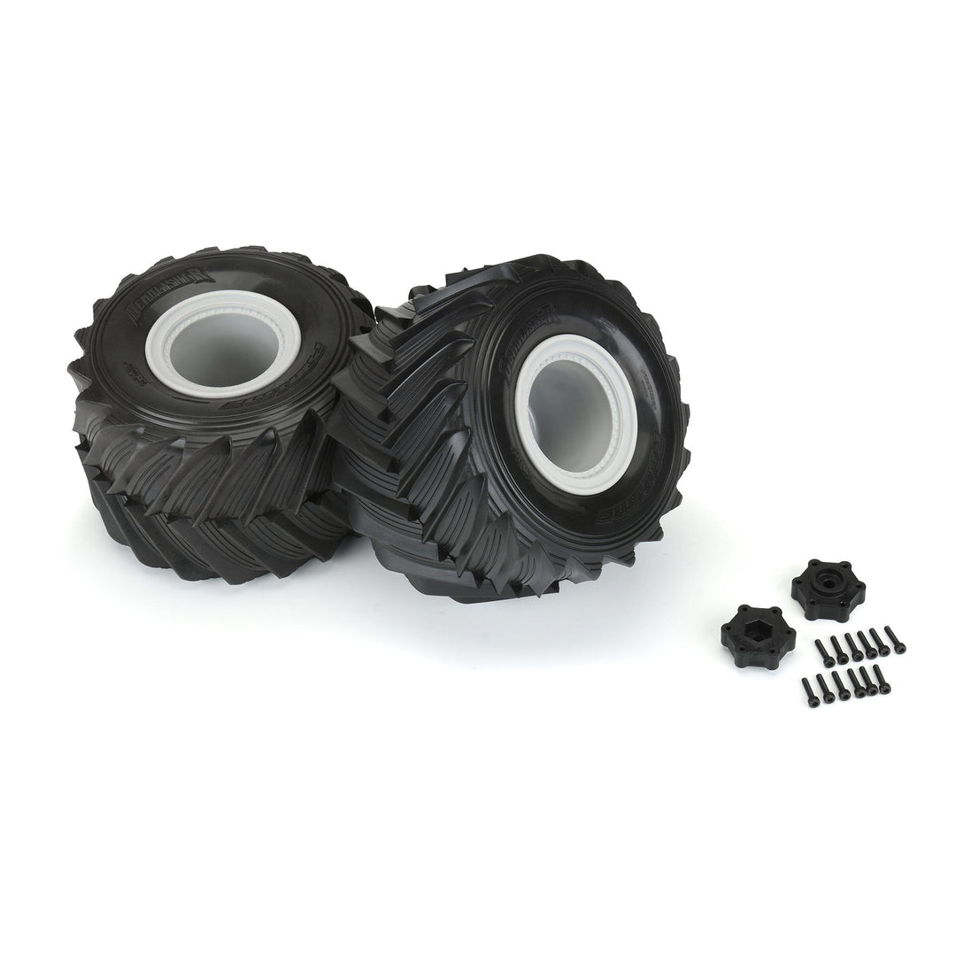 Pro-line Racing Demolisher 2.6"/3.5" Mounted Gray Wheels Fits LMT Front / Rear PRO1018715