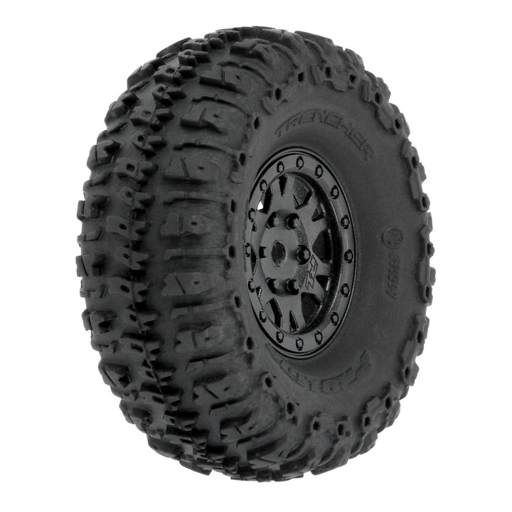 Pro-Line 1/24 Trencher Fr/Rr 1.0\" Tires Mounted 7mm Black Impulse (4): SCX24 PRO1020910