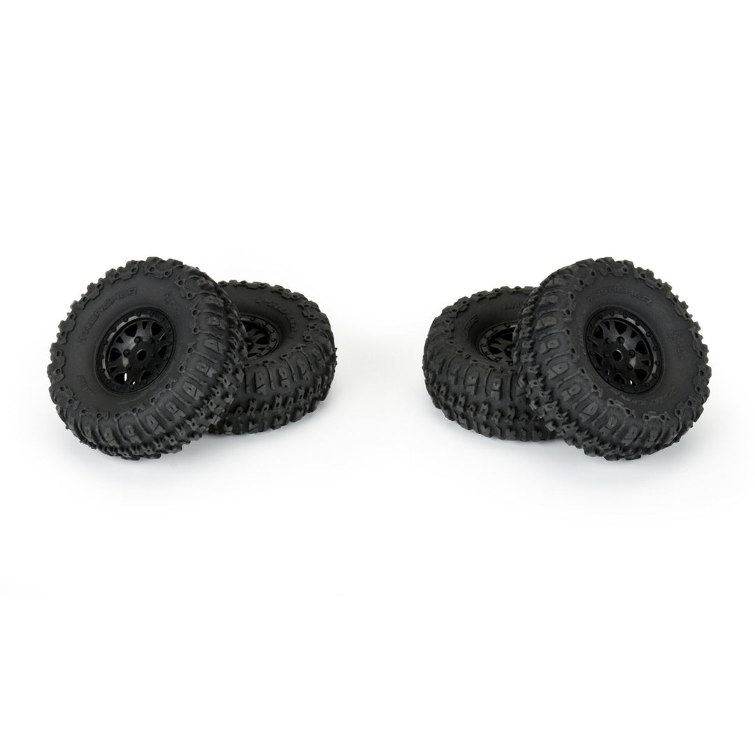 Pro-Line 1/24 Trencher Fr/Rr 1.0\" Tires Mounted 7mm Black Impulse (4): SCX24 PRO1020910