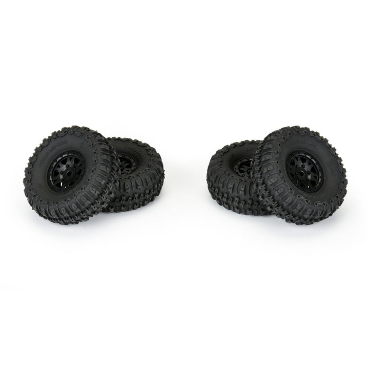 Pro-Line 1/24 Trencher Fr/Rr 1.0\" Tires Mounted 7mm Black Impulse (4): SCX24 PRO1020910