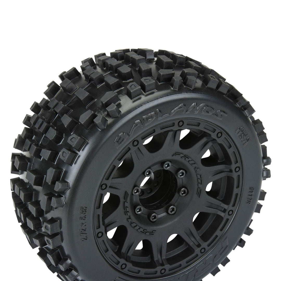Pro-Line Badlands 3.8" All Terrain MT Tires, Raid Black Mounted 8x32 17mm Hex (2) PRO117810 - Excel RC