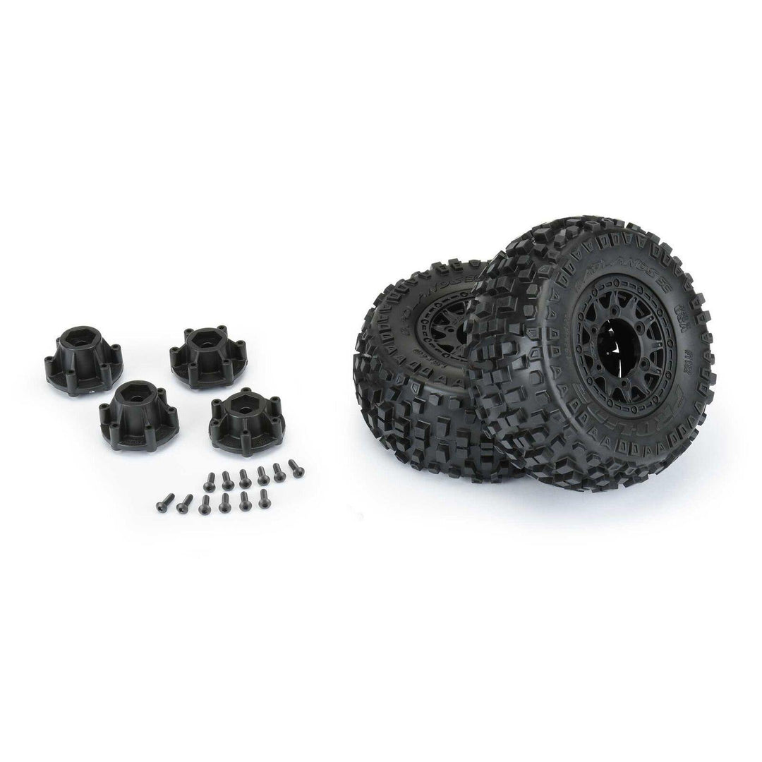 Pro-Line 1/10 Badlands F/R 2.2"/3.0" Pre-Mounted SC 12mm (2) Black PRO118210 - Excel RC
