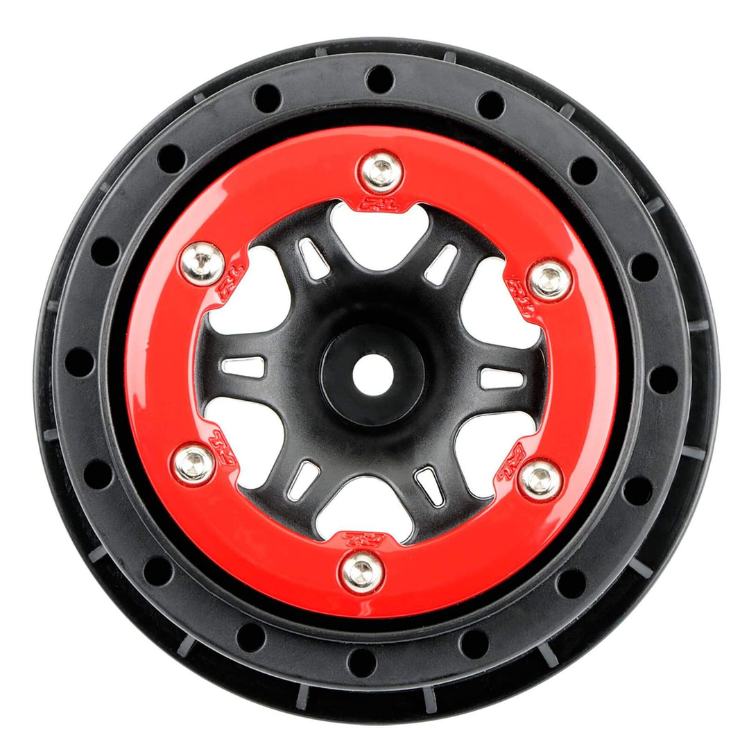 Pro-Line Sixer 2.2/3.0 Red/Black Bead-Loc R Wheels (2) SLH PRO271504