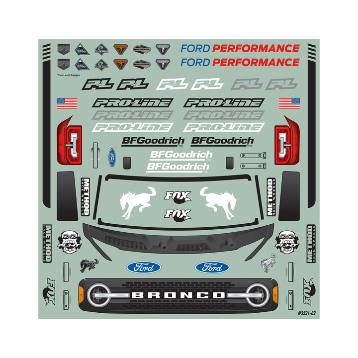 Pro-Line Racing 1/10 2021 Ford Bronco Clear Body For The Stampede, Granite, Vorteks PRO359100