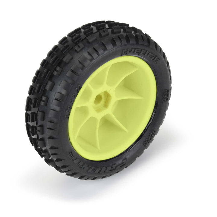 Pro-Line Wedge Carpet Tires MTD Yellow Mini-B Front PRO829812