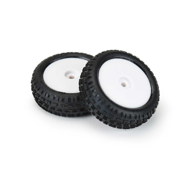 Pro-Line Wedge Carpet Tires MTD White Mini-B Front PRO829813