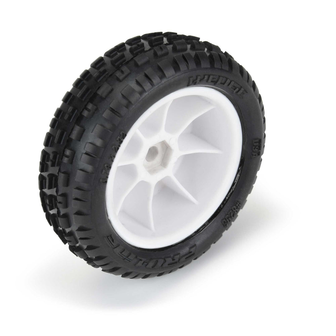 Pro-Line Wedge Carpet Tires MTD White Mini-B Front PRO829813