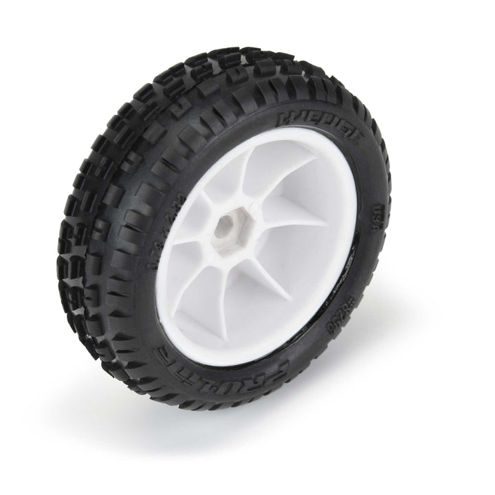 Pro-Line Wedge Carpet Tires MTD White Mini-B Front PRO829813
