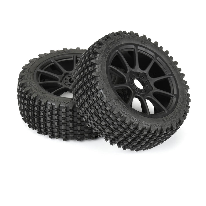 Pro-Line Racing 1/8 Gladiator M2 Fr/Rr Buggy Tires Mounted 17mm Black Mach 10 (2) 9074-21 | PRO907421