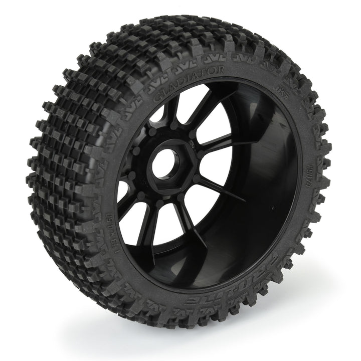 Pro-Line Racing 1/8 Gladiator M2 Fr/Rr Buggy Tires Mounted 17mm Black Mach 10 (2) 9074-21 | PRO907421