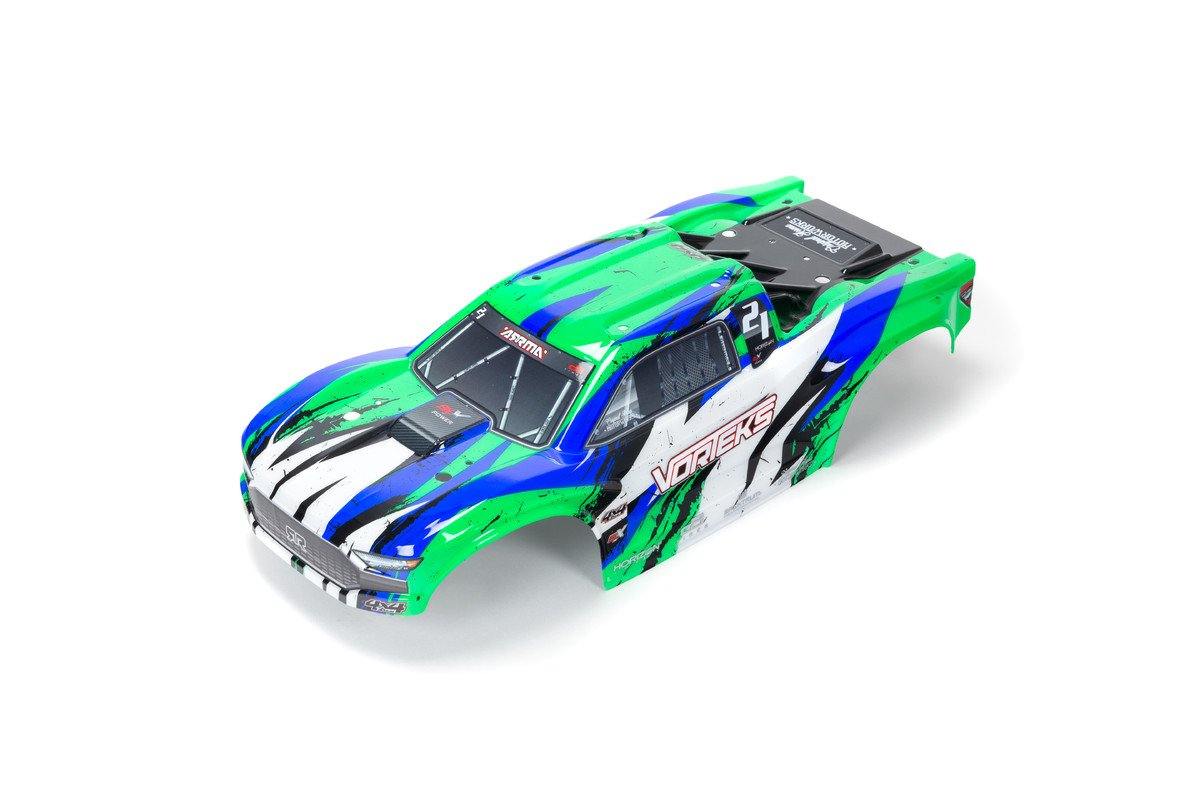 Arrma ARA402328 VORTEKS 4X4 BLX Painted Decal Trimmed Body (Green) - Excel RC