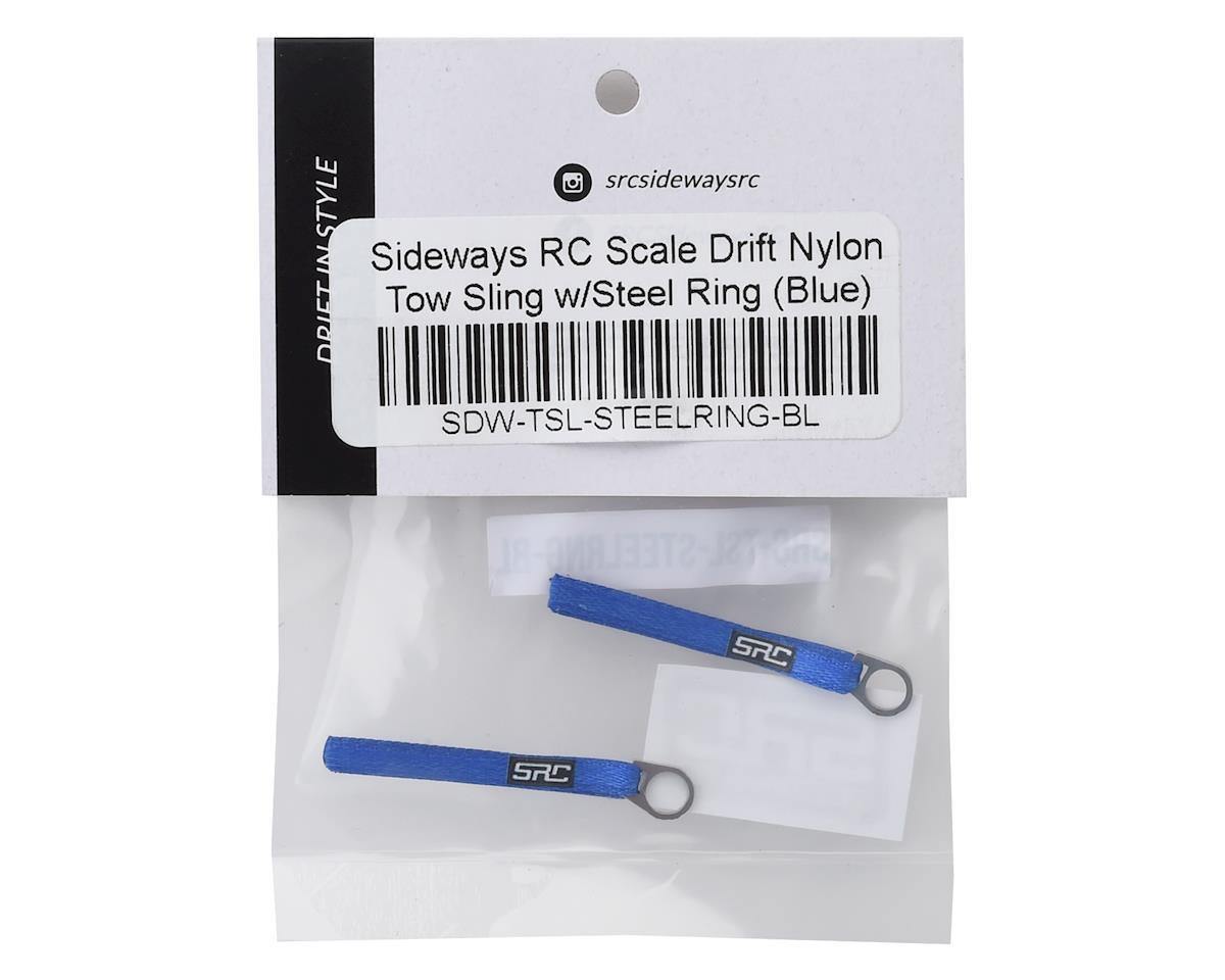 Sideways RC Scale Drift Nylon Tow Sling w/Steel Ring (Blue) (2) SDW-TSL-STEELRING-BL - Excel RC