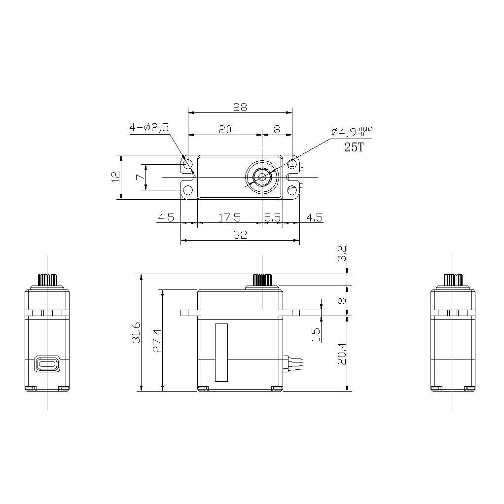 Reefs RC 99micro High Torque/Speed Metal Gear Digital Micro Servo (High Voltage) SEHREEFS25