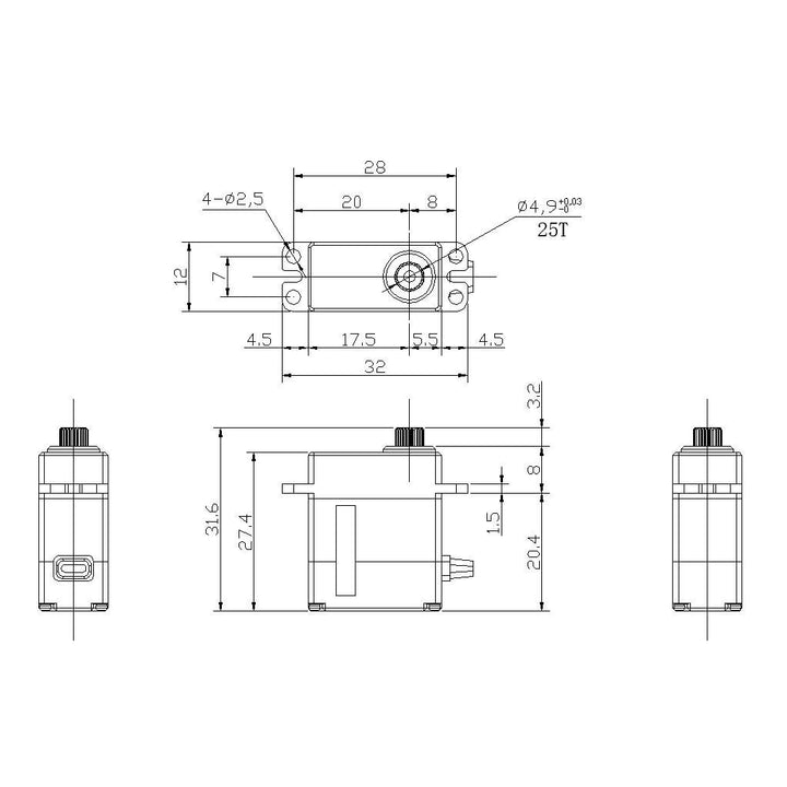 Reefs RC 99micro High Torque/Speed Metal Gear Digital Micro Servo (High Voltage) SEHREEFS25