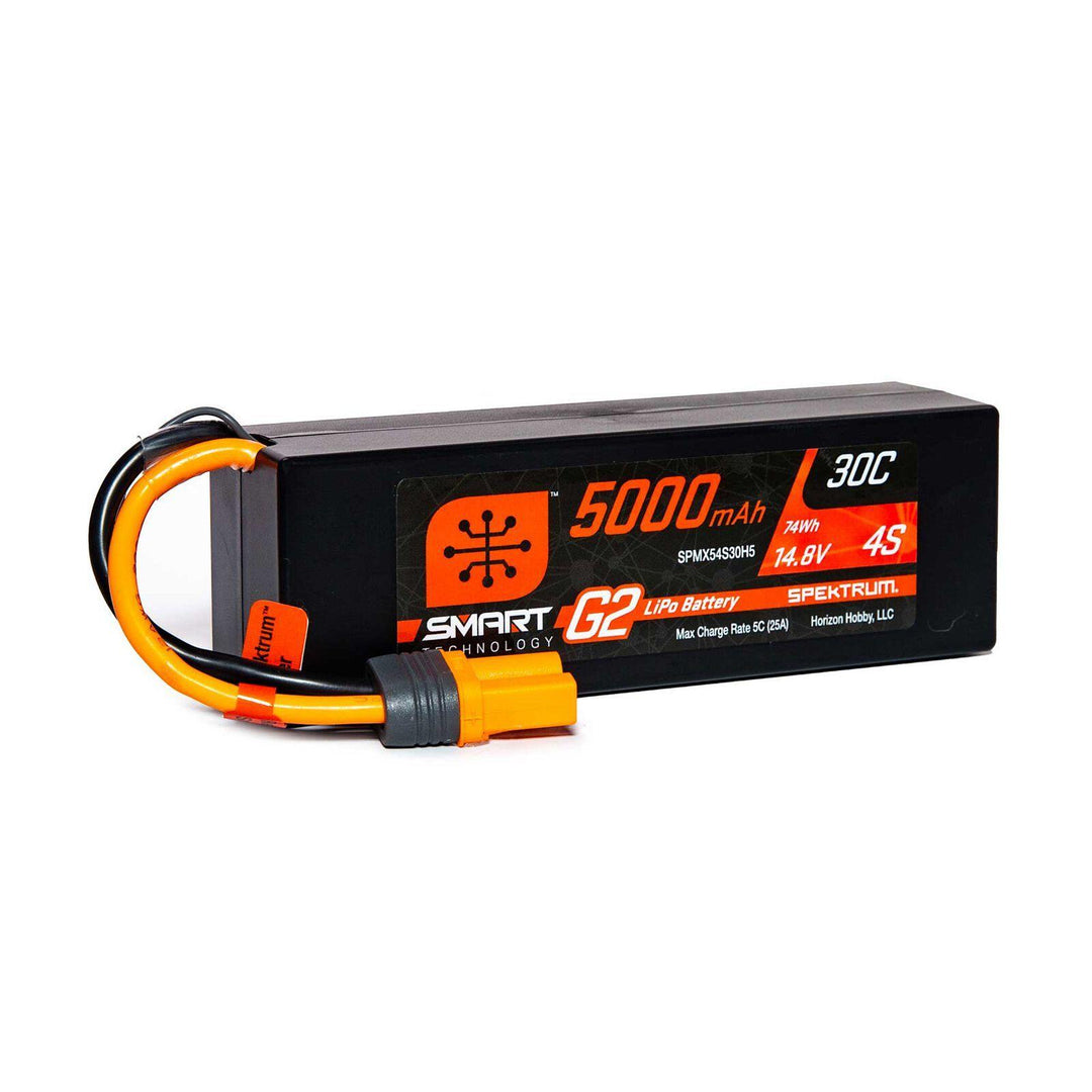 Spectrum 5000mAh 4S 14.8V Smart G2 LiPo 30C Hard Case IC5 - Excel RC