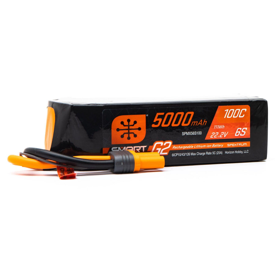 Spektrum 5000mAh 6S 22.2V Smart G2 LiPo 100C IC5 SPMX56S100 - Excel RC