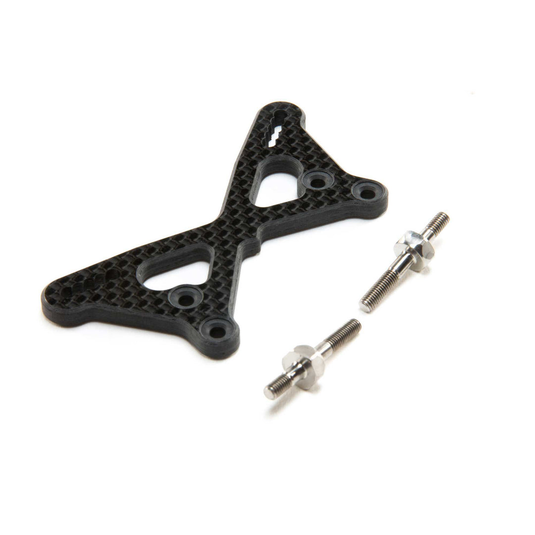 Team Losi Racing Carbon Front Tower +2mm with Titanium Standoffs: 22 5.0 TLR334061