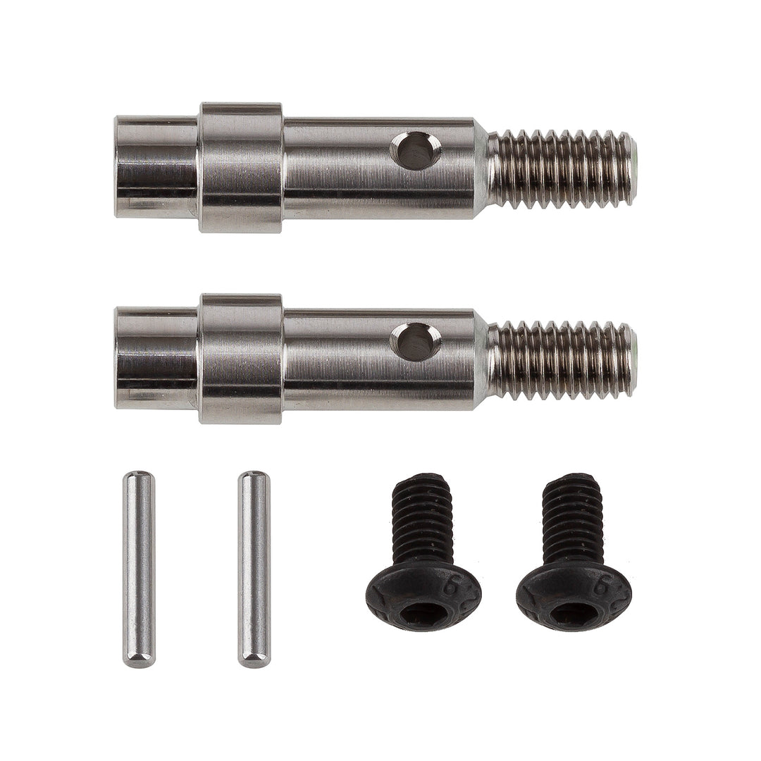 Team Associated RC10B6 FT Titanium Hex Adapter Front Axles 71181