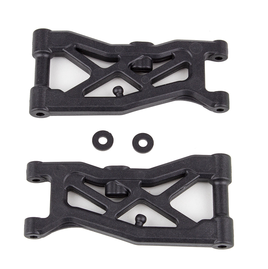 Associated RC10B74.2 FT Front Suspension Arms, Gull Wing, Carbon ASC92328 | 92328